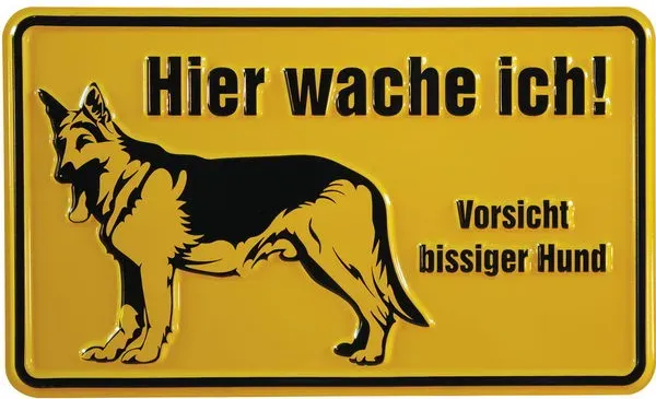 Hinweisschilder Grundbesitzkennzeichnungen - Hier wache ich! Vorsicht bissiger Hund