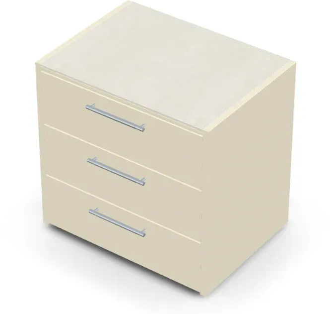 Brabura CT 90 Schubladenmodul - Iron Frost / Perle Blanche / Silberner Griff