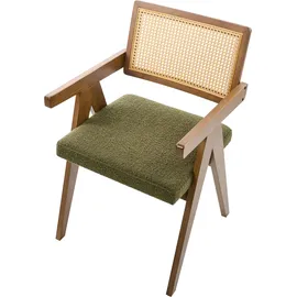 Beliani Esszimmerstuhl AVA Polyester Braun/Grün 2er Set