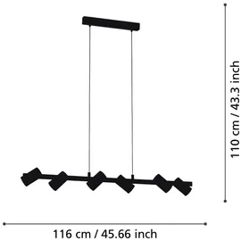 EGLO Gatuela 1, Hängeleuchte Schwarz,