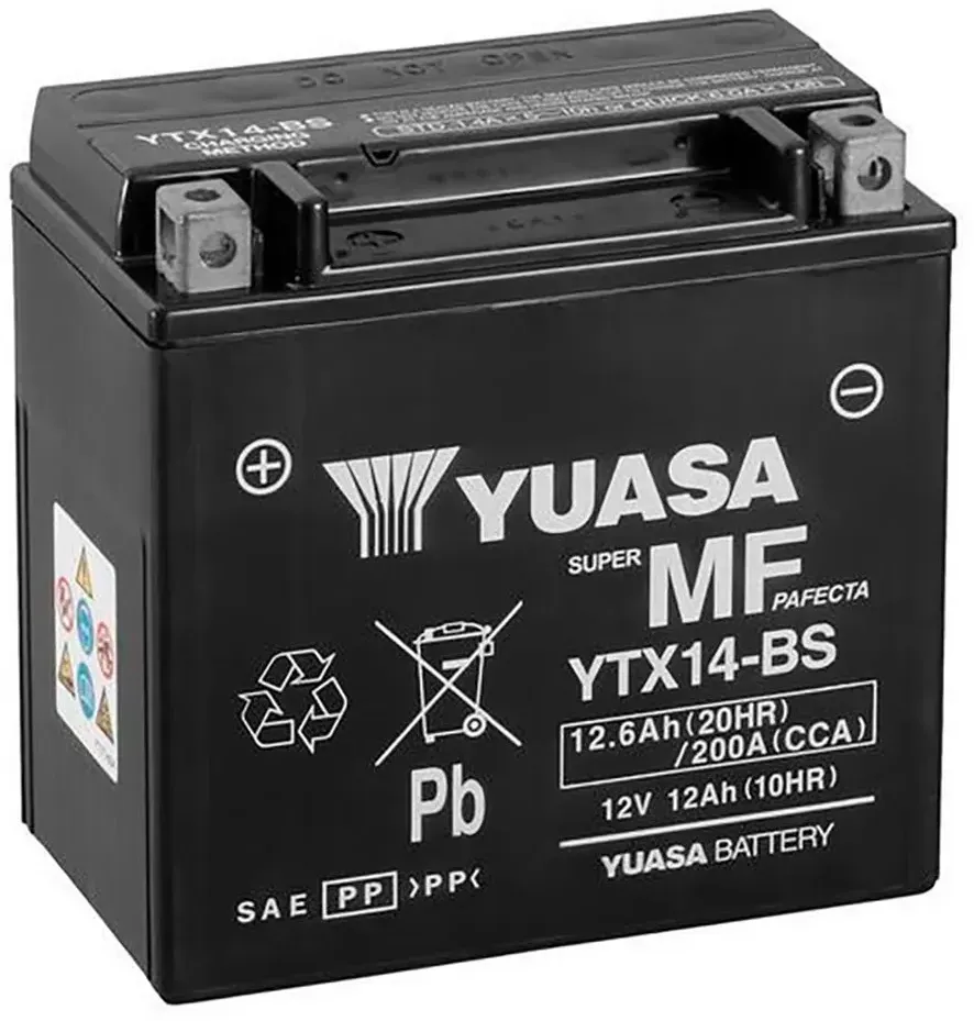 Yuasa Ytx14-bs Agm-batterie - Black / White - One Size