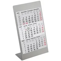 Kompatible Ware Tischkalender Edelstahl 2026/2027 silber matt