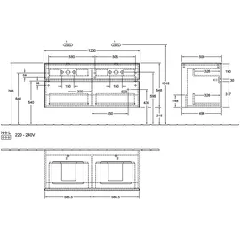 Villeroy & Boch Waschtischunterschrank 4 Auszüge 120 x 54,8 x 50 cm Marine Blue