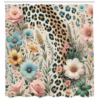 ABAKUHAUS Duschvorhang 175 x 200 cm blau braun