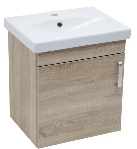 Naturel Vario Dekor Badezimmerschrank mit Waschbecken 50x51x40 cm Eiche Bardolino matt VARIO250DBDB