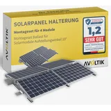 Avoltik 4x Flachdachhalterung für Solarmodule ohne Bohren I PV Halterung Flachdach oder Boden I Solarmodul Halterung Flachdach I einfache Montage, flexible Ausrichtung, robust & langlebig 0% MwSt