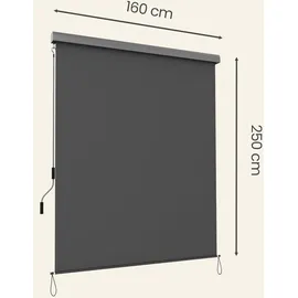 Songmics Senkrechtmarkise 250 x 160 cm grau Polyester