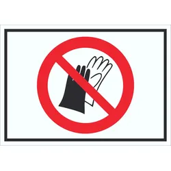 Handschuhe verboten Symbol Schild A5 (148x210mm)