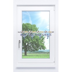 Scheibengardine Plauener Spitze - Meeresbrise " (Bx H) 48cm * 18cm" blau/Blau