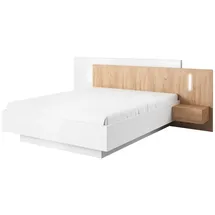 Meble Laski Doppelbett Triest 160 x 200 cm Weiß/Gold