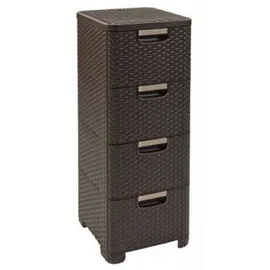 Curver Bücherregal 4 Schubladen 4x14L cm Braun