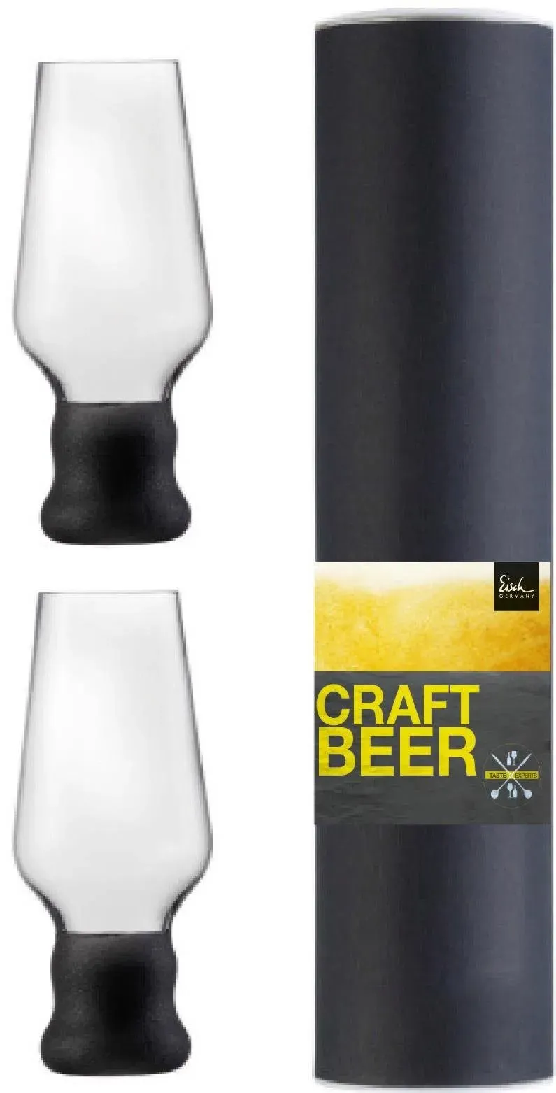 Bierglas EISCH "Craft Beer Becher" Trinkgefäße Gr. 18 cm, 450 ml, 2 tlg., schwarz Biergläser Bierkrüge bleifrei, 450 ml, 2-teilig