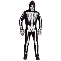 Widmann S.r.l. Vampir-Kostüm UV Skelett Kostüm für Herren, Schwarz Weiß - Hall S
