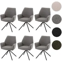 Mendler 6er-Set Esszimmerstuhl HWC-G67, Küchenstuhl Stuhl Armlehne, drehbar Auto-Position,