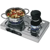 Can Aufbau-Gaskochfeld, 2-flammig, Edelstahl
