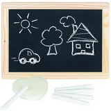 GoKi 58952 Schreibtafel 26 x 0,5 x 19 cm, Holz, Schwamm und 5 Kreiden