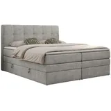 MKS Meble MKS Boxspringbett Hellgrau 2-Sitzer, H4, Rechteckig, 140x200 cm, Schlafzimmer, Betten, Boxspringbetten