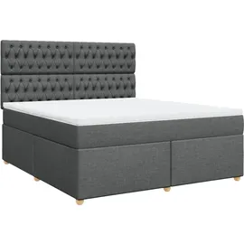 vidaXL Boxspringbett 180 x 200 cm Dunkelgrau