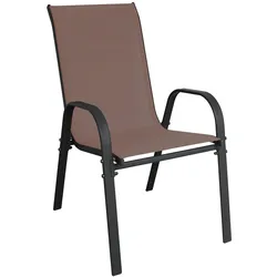 2er Outdoorstuhl Gartenstuhl robust Stapelstuhl Metall Textilen Braun