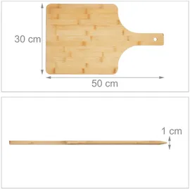 Relaxdays Pizzaschieber Bambus 2er Set 50 x 30 cm eckig