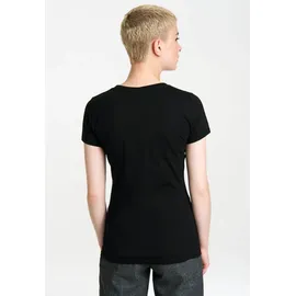 LOGOSHIRT T-Shirt "Batman", Damen, Gr. XS, schwarz (schwarz, gelb), 100% Baumwolle, bedruckt, mehrfarbig, normal, Rundhals, Shirts T-Shirt, mit coolem Superhelden-Print