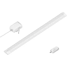ledscom.de LED Unterbau-Leuchte SIRIS weiß matt mit Netzteil und Bewegungsmelder, flach, 50cm, 531lm, warm-weiß