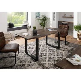 Massivmoebel24 Baumtisch 220 x 76 x 100 cm grau