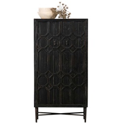 Vintage Design Schrank in Dunkelbraun und Schwarz 75 cm breit