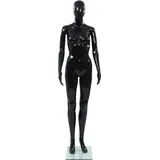 vidaXL Weibliche Schaufensterpuppe mit Glassockel Schwarz 175 cm