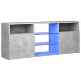 vidaXL TV-Schrank mit LED-Leuchten Betongrau 120x30x50 cm