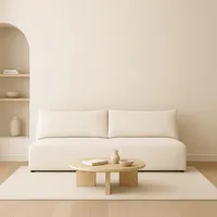 Sofello Ecksofa LUNO mit Schlaffunktion Beige – Moderne Cordsofa für Ihr Wohnzimmer, Schlaffläche: 204×144 cm (Poso 105 - Creme)