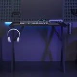 vidaXL Gaming-Schreibtisch mit Y-Gestell Schwarz 90x60x75 cm