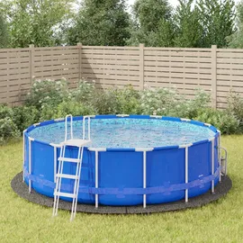 vidaXL Pool-Bodentuch Hellgrau Ø458 cm Polyester Geotextil