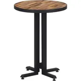 vidaXL Bistrotisch Rund Ø55x76 cm Recyceltes Massivholz Teak - Schwarz