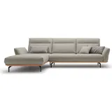 creation by rolf benz Ecksofa CR.460, Sockel in Eiche, Winkelfüße in Umbragrau, Breite 318 cm beige|grau