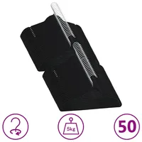 VidaXL 50 Stk. Kleiderbügel-Set Anti-Rutsch Schwarz Samt