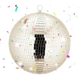 Relaxdays Discokugel, Ø 25 cm, Beige,