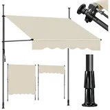 Sekey Klemmmarkise Markise für balkon mit Kurbel Sonnenschutz ohne Bohren UV-beständig B x H: 250 x 212-310 cm, Beige beige 250 cm