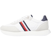 Tommy Hilfiger Damen Runner Sneaker Essential Runner Global Stripes Sportschuhe, Weiß (White), 39