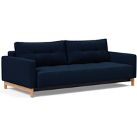 INNOVATION LIVING TM Schlafsofa Pyxis 3-Sitzer mit extrabreiter Bettfunktion, Skandi-Design, Multifunktionssofa, extrabequem durch Taschenfederkern, Dauerschläfer blau