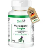 Mariendistel Komplex - 3-fach-Komplex mit Mariendistel, Artischocke & Löwenzahn - Leberfunktion & Fettstoffwechsel - 250 mg Silymarin pro Tag - 100 Kapseln - Hochdosiert - 100% Vegan – NutriFair