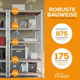 Tronitechnik Schwerlastregal Holz 40 x 90 x 180 cm silber