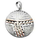 GALLAY Anhänger 24mm mit Zirkonias bicolor / Silber 925