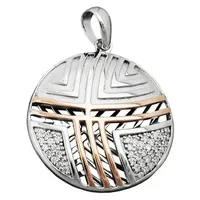 GALLAY Anhänger 24mm mit Zirkonias bicolor / Silber 925