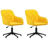 vidaXL Esszimmerstühle 2 Stk. Drehbar Gelb Samt