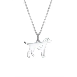 Elli Hund Dog Herz Tierfreund Cut-Out 925 Silber Ketten   Damen 