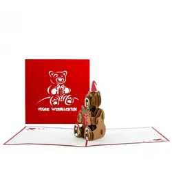 Colognecards Pop-Up Karte Weihnachten Teddy