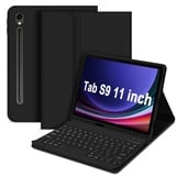 GOKOCO Tastatur-Hülle für Samsung Galaxy Tab S9 FE 11 Zoll / Tab S9 11 Zoll (27,9 cm) mit magnetisch abnehmbarer kabelloser Bluetooth-Tastatur mit S-Stifthalter, bietet vollen Schutz mit Galaxy Tab