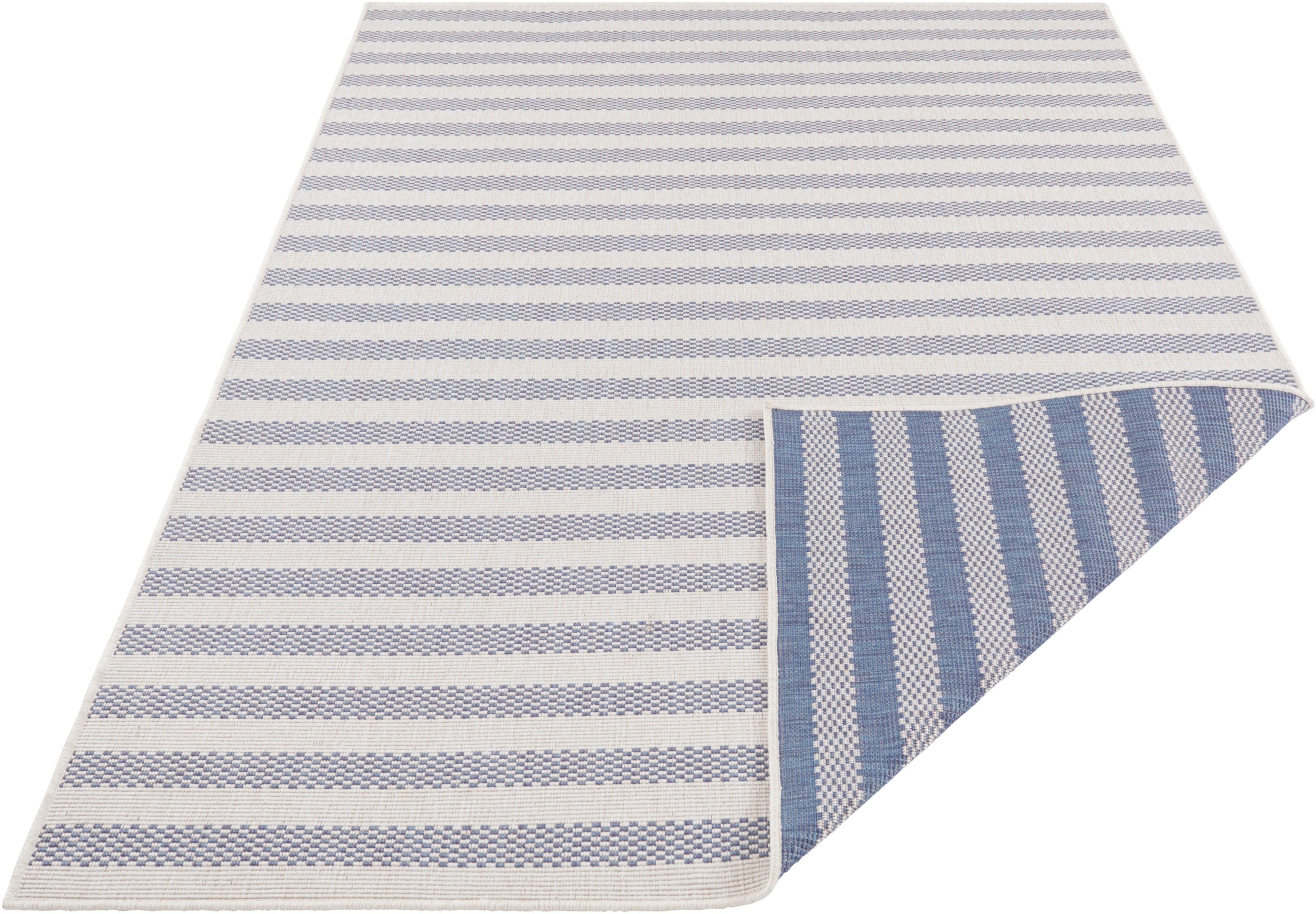 Teppich FREUNDIN HOME COLLECTION "Delilia" Teppiche Gr. B/L: 240 cm x 340 cm, 5 mm, 1 St., blau (blau, creme) Esszimmerteppiche