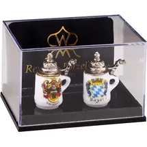 Reutter Porzellan 001.803/5 - Bierkrüge mit Zinndeckel, 2 Stück, Miniatur